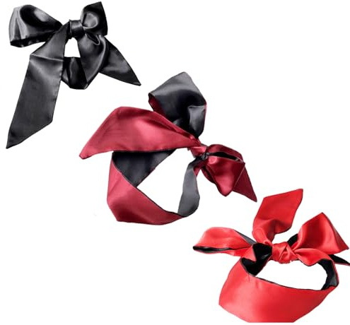 3 Pezzi Bende per giochi,maschera per gli occhi per dormire giochi Satin seta occhi copre raso maschera sonno