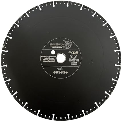 EDW Profi Diamant-Trennscheibe Allesschneider 350mm x 25,4 zum Schneiden von Kunststoff Holz Metall GFK Carbon Glas und Waschbeton Rescue Diamanttrennscheibe mit extrem wenig Funkenflug