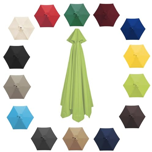 200cm 2.7m 300cm Umbrella Replacement Parasol Canopy, Garden Parasol Canopy Cover For Patio Sun Umbrella, 6 Arms/8 Arms Replacement Parasol Cover, Market Table Umbrella Replacement Top(Color:Grass gre