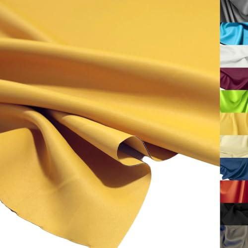 TOLKO Verdunklungsstoff Meterware fast lichtundurchlässig | Vorhangstoff für Verdunklungsvorhänge Gardinen Sonnenschutz Lichtschutz Sichtschutz Verdunkelung blickdicht Stoffe zum Nähen (Gelb)