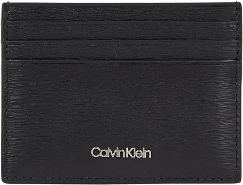 Calvin Klein Porta Carte Uomo in Pelle, Nero (Black Epi), Taglia Unica