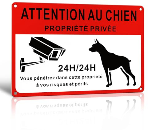 TAKULA Attenti al Cane Cartello Cartelli Attenti al Cane Cartello Targa Alluminio 20x30 Attenti al Cane