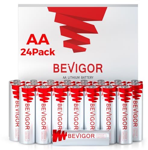 BEVIGOR AA-Lithium-Batterien 24 Stück, 1,5V Hochleistungs AA-Batterien, Nicht wiederaufladbar, geeignet für Haushaltsgeräte und Sicherheitsausrüstung