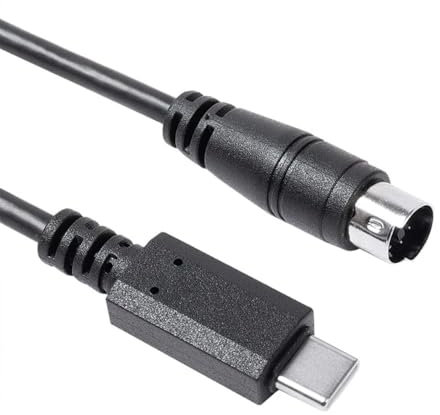 USB-C to Mini-Din 7 Pin Male Cable Compatible with IK Multimedia iRigSeries, Compatible with HD, HD-A, Keys, I/O 25, I/O49, MIDI 2, Pro, Pro Duo, Pro Duo I/O, Pro I/O, Stream (USB-C to Min Din, 1M)