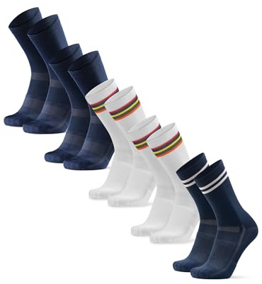 DANISH ENDURANCE Wadenlange Fahrradsocken, Gepolstert, 3 & 5 Paar | Gepolsterte Lange Rennradsocken, Atmungsaktiv & Schnelltrocknend für Rennrad, MTB & Sommertouren, Unisex