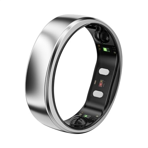 RingConn Gen 2 Air, Ultra-schmaler AI-Smart Ring, 10-Tage Akkulaufzeit, Schlaf/Stress/HR-Tracker, Smartringe für Herren & Männer, IP68 wasserdichtes, kompatibel mit iOS & Android (Galaxie Silber, 14) | Kein Abonnement; bis zu 10 Tage Akku; Fitness/Schlaf/Stress/HR-Tracker für Damen und Herren; funktioniert mit Android und iOS