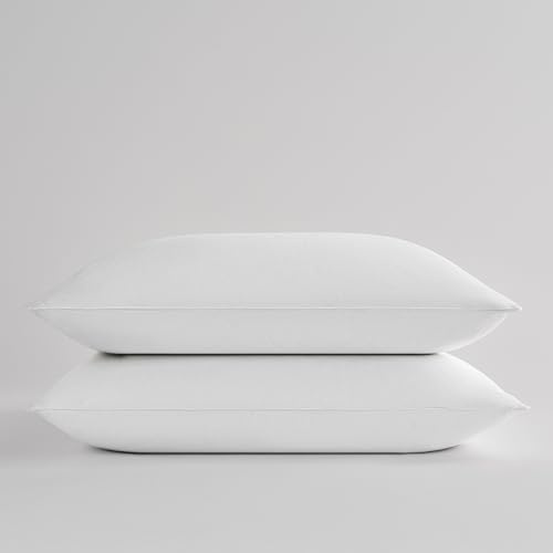 Sobel Westex: 2 Pack Sahara Nights Bed Pillow for Sleeping | Back & Stomach | Hotel Quality, 233 TC, 100% Cotton Case, Gel Fiber Fill | Hypoallergenic, Soft, Washable|Standard Size 20X27