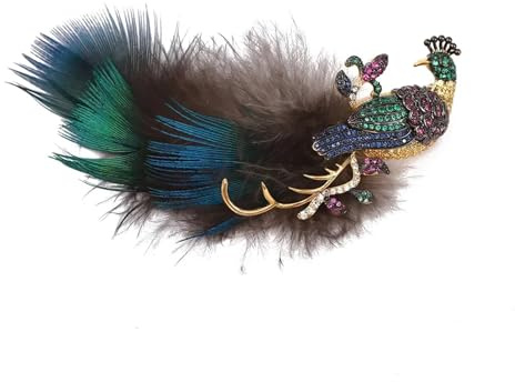 Strass Feder Pfau Brosche Design Exquisite Accessoires Leichte Luxus Pin Corsage Damen Brosche