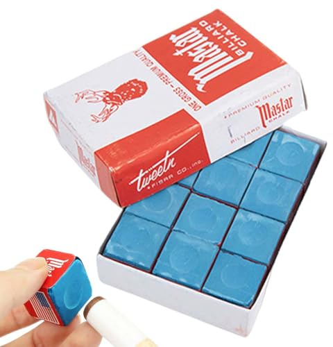 12 Piezas Tiza de billar, tiza de billar profesional, tiza para taco de billar, caja de tiza de billar para jugadores profesionales, para tacos de billar