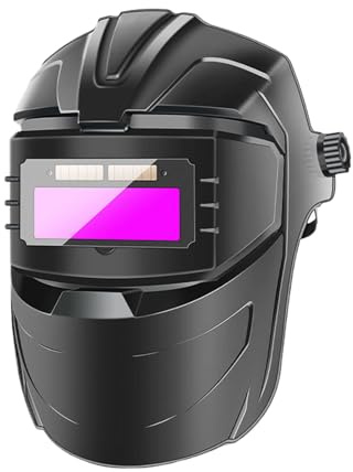 Casco da saldatura, oscuramento automatico, protezione per il viso antiriflesso ampia, copricapo regolabile anti appannamento, robusta protezione per gli occhi UV/IR per costruzione, riparazione