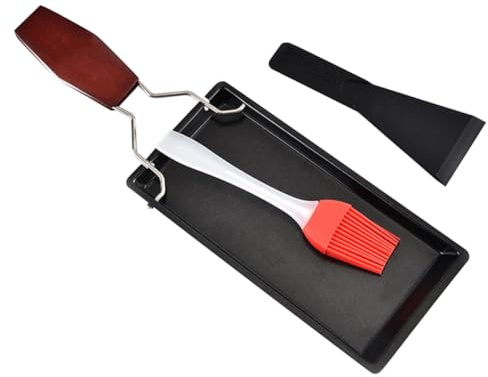 CIYODO Set de Poêles Bbq Métal Antiadhésives Robustes avec Manche Poêle à Steak Comal Noire pour Cuisine et Plein Air