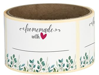 Etiketten Marmeladengläser – 50 Marmeladen Aufkleber zum Beschriften – Klebeetiketten für Marmelade – selbstklebend, wasserlöslich – Rahmen – (Motiv 1, 5 x 3 cm)