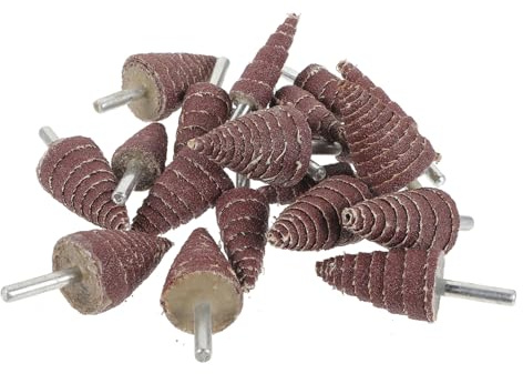 Tela Abrasiva Ruedas de Aletas Cónicas 20 Piezas, Marrones | Rotación Estable, Múltiples Medidas, para Lijado y Pulido de Distintos Materiales