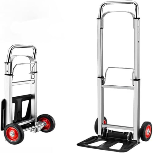 Aluminium Sackkarre Transportkarre klappbar Handkarre,Carrello Pieghevole da 80 kg in Lega di Alluminio e plastica con Manico Regolabile da,Dimensioni compatte per riporlo,01