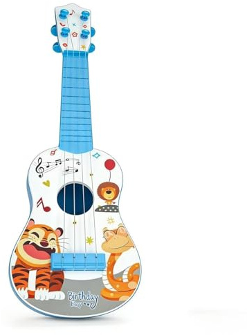 42cm Guitare pour Enfants, Guitare Enfant Guitares et Instruments à Cordes, Guitare ukulélé pour Enfants avec 4 Cordes Ajustables (Bleu)