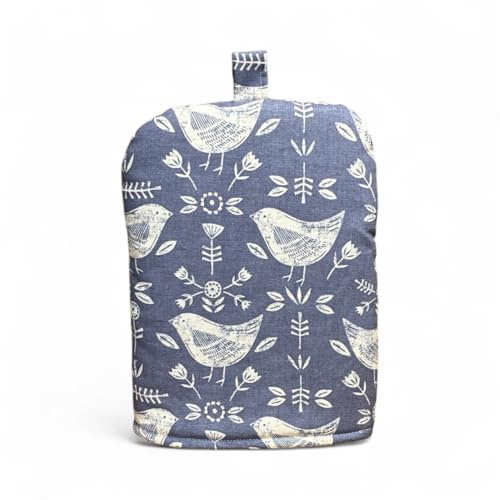 CUSHIONS2U Narvik Blue Ivory Birds 3 Layer Cafetière Tea Cosy