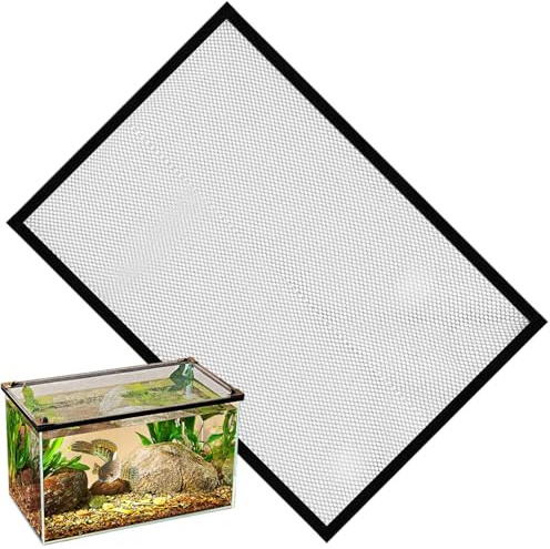 Tapa para Acuario: Red Ajustable para La Parte del Tanque De Peces, Red Magnética Antisalto, Pantalla De Fibra Resistente 50D | Cubierta Anti Invisible del Acuario Escape De DIY para La O