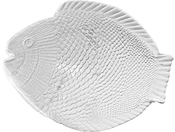 Keine Zuordnung Fischteller 26x21cm, Rechteckiger Fischteller, Fischgrätmuster, Dinnerplate, Teller