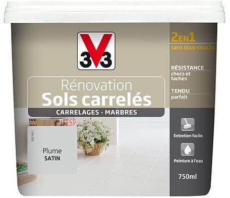 peinture rénovation sols carrelés plume satiné 0.75 l - V33