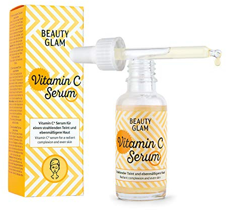Gesichtsserum für strahlende Haut & Teint - Vegan, silikonfrei, ohne Farbstoffe & Parfum, Made in Germany, BEAUTY GLAM - Vitamin C Serum - 1 x 30 ml