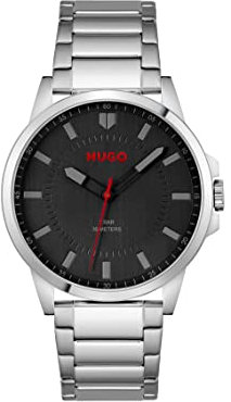 HUGO Analogue Quartz Watch for Men #First Collection with Silver Stainless Steel Bracelet - 1530246