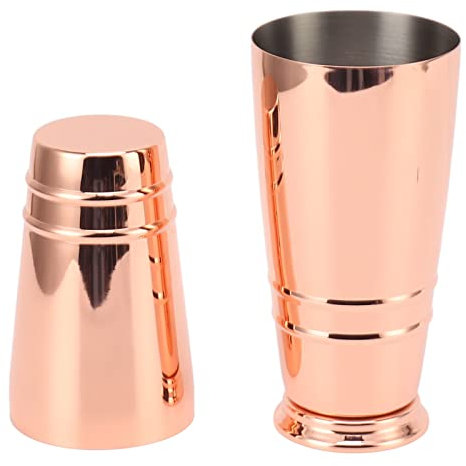 Juego de Coctelera, Coctelera de Acero Inoxidable de 16.6 Oz, Coctelera Profesional de Metal Martini, Coctelera Boston, Herramientas de Barra para el Hogar, Barman, Bebidas(Recubrimiento de cobre)