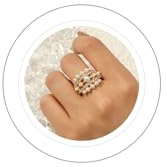 Cicod Vintage Pearl Ring Stacking Pearl Cluster Rings Adjustable Open Full Finger Ring Trendy Personality Pearls Statement Prom Jewelry for Women