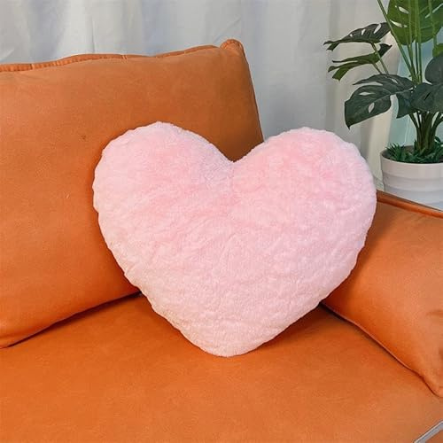 Herzkissen Kuschelkissen Schmusekissen,46*36CM Herzform Kissen Dekokissen Zierkissen Plüsch Herz Dekoratives Kissen für Sofa Schlafzimmer Sofakissen Raumdekoration für Kinder/Mädchen -Rosa #1