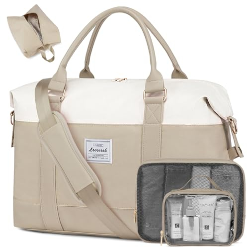 LOVEVOOK Reisetasche Damen Sporttasche mit Schuhfach Weekender Groß Handgepäck Tasche für Flugzeug Ryanair Easyjet Travel Bags Duffle Bag Kliniktasche Geburt Fitnesstasche Krankenhaustasche