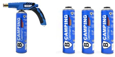 Lötlampe + 4 x Gaskartuschen 330g Lötbrenner Bunsenbrenner Gasbrenneraufsatz