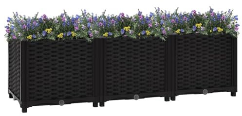 Bancal alto 120 x 40 x 38 cm de polipropileno, ideal para pequeños jardines, duradero y fácil de limpiar, perfecto para cultivo de verduras y hierbas