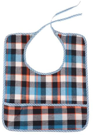 AMSLSIU Bavoir anti-miettes imperméable pour personnes âgées et adultes alités, vêtement efficace pendant les repas, bavoir avec poche de récupération, pour les vêtements de table