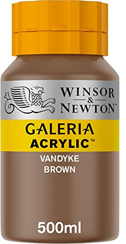 Winsor & Newton 2150676 Galeria Acrylfarbe, hohe Pigmentierung, lichtecht, buttrige Konsistenz, 500 ml Topf - Vandyke Braun
