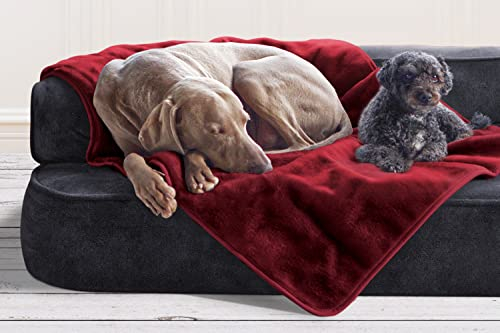tierlando® Hundedecke Lilly Flauschige Kuschelige Haustier-, Welpen-, Katzen-, Plüschdecke XXL (150x100 cm) | 29 Bordeaux