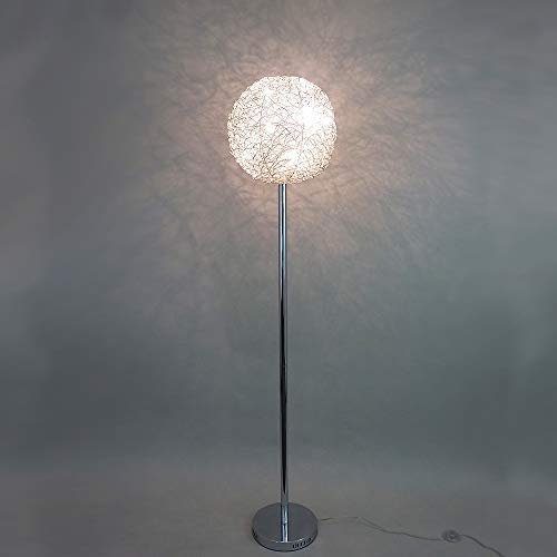 Alissa Halogen-Kugel-Steh-Leuchte-Lampe D:30 cm Alu Draht-Kugel inkl. 5 x G4 à 20W Wohn-Ess-Zimmer-Dekorations-Leuchte-Lampe