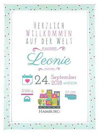 Namensgeschenke Baby Mädchen - Personalisierte Babygeschenke - Geschenke Geburt mit Namen