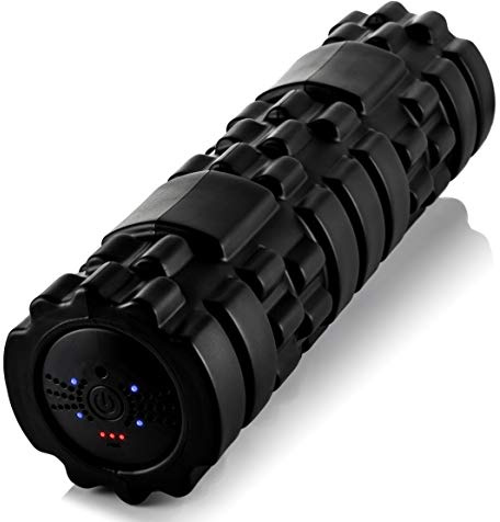 Vibrating Foam Roller - 4 Vibration Levels - Rechargeable - Trigger Point Therapy, Deep Tissue Massage, Muscle Recovery, Back Roller and Muscle Massager - Large, Black