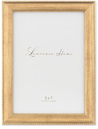 Lawrence Frames Classic Bead Picture Frame, 5x7, Gold