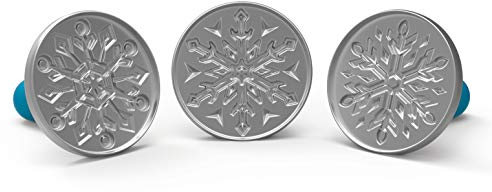 Nordic Ware Disney Die Eiskönigin 2 Keksstempel, Motiv: fallende Schneeflocke, 3 Stück, Silber mit blauen Griffen