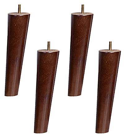 Schräg Holz Tischbeine Möbelfüße Möbelbeine mit Vorgebohrten M8 Bolzen für Schrank Sofa Couchtisch TV-Schrank Walnuss Farbe 4 Stück (15cm)
