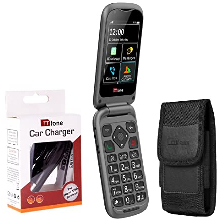 TTfone TT970 – Telefono cellulare per anziani a tasti grandi con apertura Flip, Whatsapp, 4G – Con telecamera 8MP e compatibile con apparecchi acustici e pulsante di assistenza di emergenza