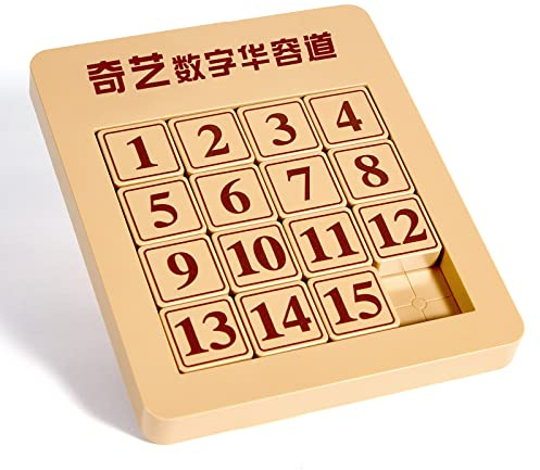 ROXENDA Klotski Puzzle, Math Puzzle Magnético Klotski 4X4 Juguete Número Rompecabezas Digital Huarong Road, Juego Rompecabezas de Bloque Deslizante para Niños (4X4)