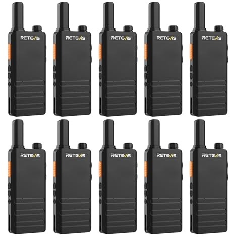 Retevis RT22P Walkie Talkies,New Version of RT22(2.0),Portable FRS Two-Way Radios,Compact,1620mAh Battery,2 Way Radio Walkie Talkie for Commercial School Restaurant Retail(10 Pack)