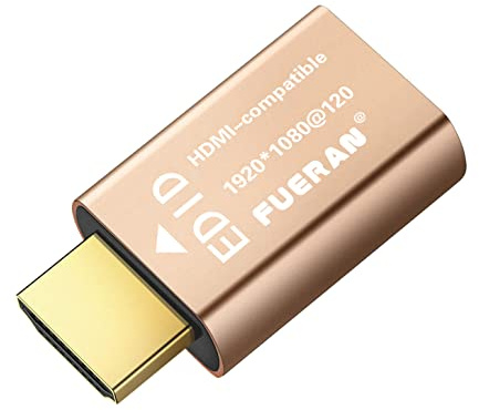 FUERAN Edid-Emulator-Adapter (4 Generation), HDMI kompatibel mit Mac Thunderbolt auf HDMI-Switches/Extender/AV-Receiver/Video-Splitter (1920X1080P-120/144Hz)