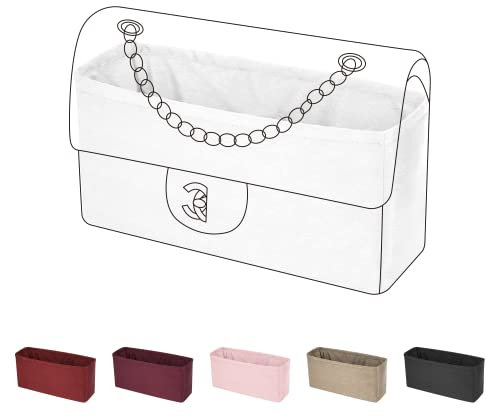 ArcDiary Seide Handtasche Organizer für Chanel CF Classic-flap, Taschenorganizer Tasche in Tasche Organizer, Luxuriöser Tasche Tote Einsatz (Small 23.5, White)