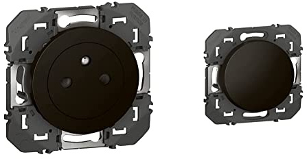 Legrand - Prise de courant 2P+T Surface dooxie 16A finition noir & Interrupteur ou va-et-vient dooxie 10AX 250V~ finition noir - emballage blister