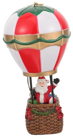PRETYZOOM Weihnachten Stanta Im Heißluftballon Führte Weihnachten Weihnachtsmann Mini-weihnachtsmann Mit Licht Weihnachtsmann-Figur Geschenk Weihnachtsdeko Partybedarf Schreibtisch Harz Büro