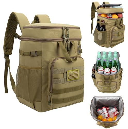 Pyrrhus Taktischer Rucksack Kühler, Kühlrucksack Isoliert Wasserdicht, Große Kapazität Mittagessen Tragbare Weiche Kühltasche Mittagessen Tasche Wasserdicht für Camping, Wandern, Strand, Reisen