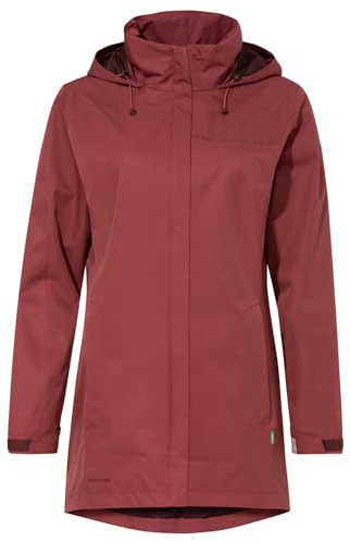 VAUDE Damen Regenjacke Escape Parka, wasserdichter Regen-Parka, atmungsaktiv und winddicht, redeva, 40
