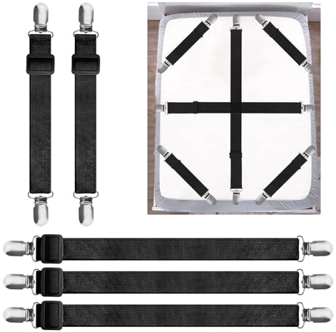 Oenothera 5 Pieces Tablecloth Clips Hidden Strap, Adjustable Elasticity Picnic Table Cloth Clip, Table Cloth Clips for Outside Table for Picnics,Parties,Weddings